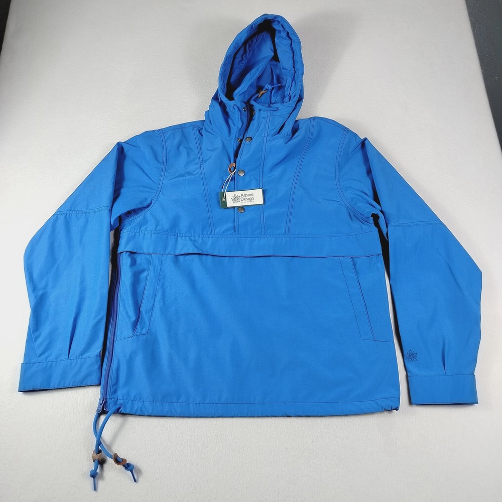 Alpine Design Anorak Jacket Mens Small Hooded Wind Resistant Pullover Outdoor